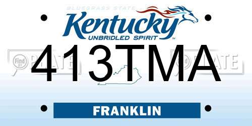 413TMA Kentucky License Plate