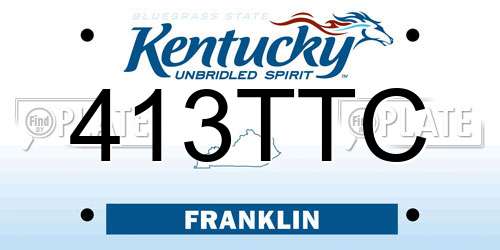 413TTC Kentucky License Plate