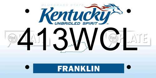 413WCL Kentucky License Plate