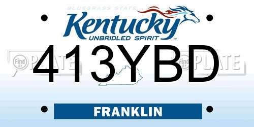 413YBD Kentucky License Plate