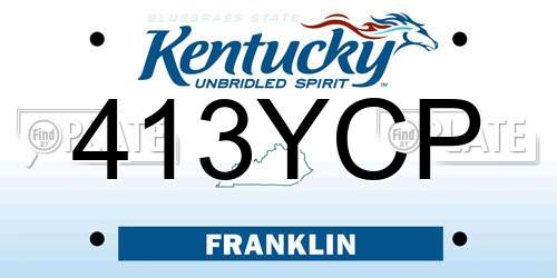 413YCP Kentucky License Plate