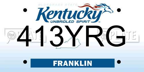 413YRG Kentucky License Plate