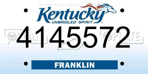 4145572 Kentucky License Plate