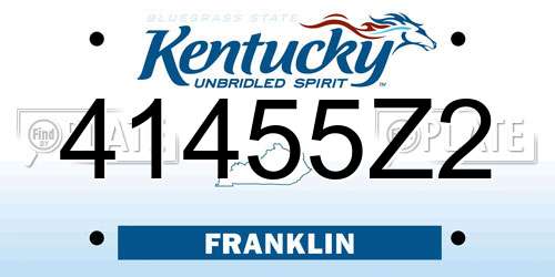 41455Z2 Kentucky License Plate