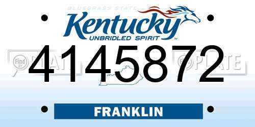 4145872 Kentucky License Plate