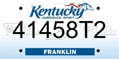 41458T2 Kentucky License Plate