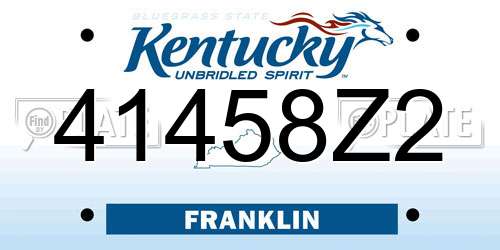 41458Z2 Kentucky License Plate