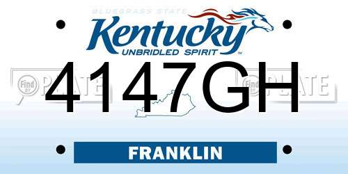 4147GH Kentucky License Plate