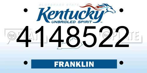 4148522 Kentucky License Plate