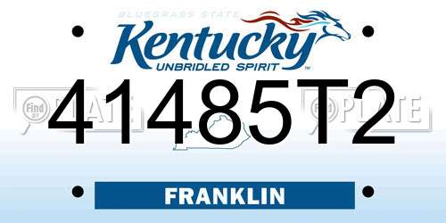 41485T2 Kentucky License Plate