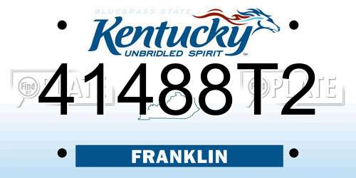 41488T2 Kentucky License Plate