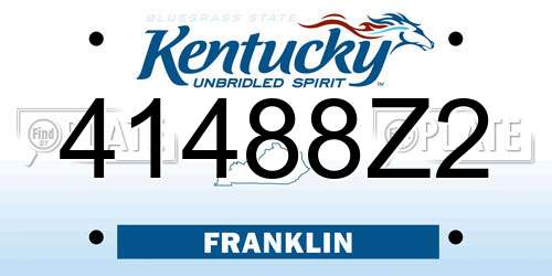 41488Z2 Kentucky License Plate