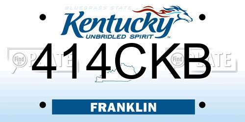 414CKB Kentucky License Plate