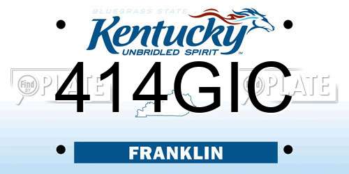 414GIC Kentucky License Plate