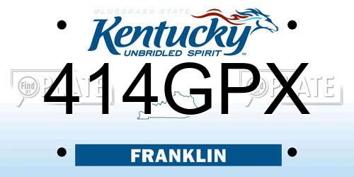 414GPX Kentucky License Plate