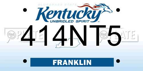 414NT5 Kentucky License Plate