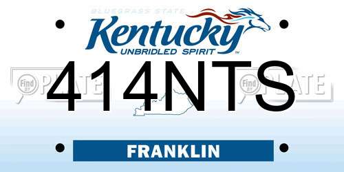414NTS Kentucky License Plate