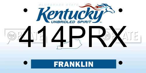 414PRX Kentucky License Plate