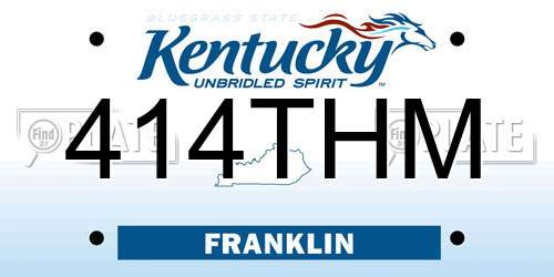 414THM Kentucky License Plate