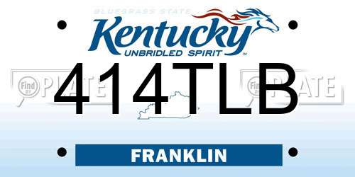 414TLB Kentucky License Plate
