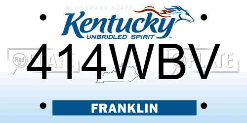 414WBV Kentucky License Plate