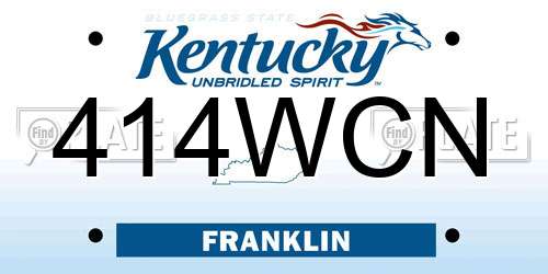 414WCN Kentucky License Plate