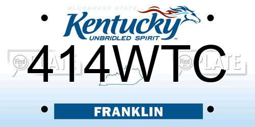 414WTC Kentucky License Plate
