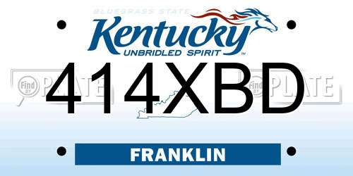 414XBD Kentucky License Plate