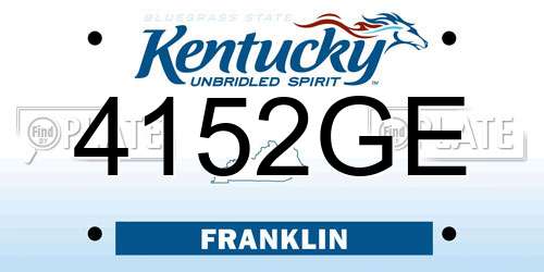 4152GE Kentucky License Plate