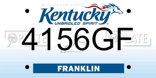 4156GF Kentucky License Plate