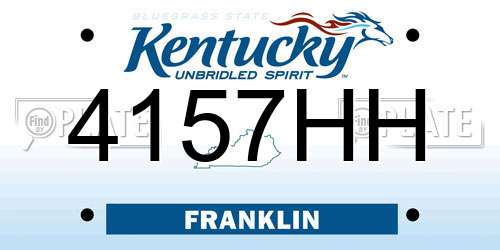 4157HH Kentucky License Plate