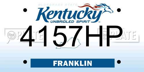 4157HP Kentucky License Plate