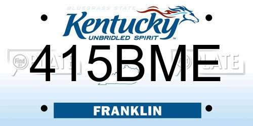 415BME Kentucky License Plate