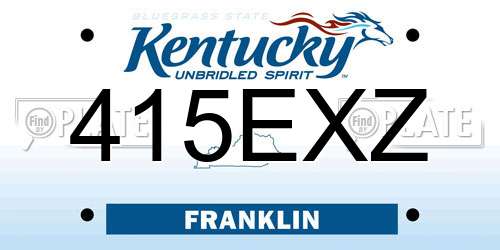 415EXZ Kentucky License Plate