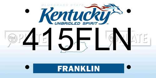 415FLN Kentucky License Plate
