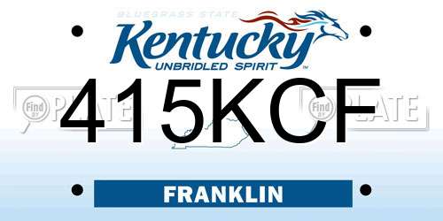 415KCF Kentucky License Plate
