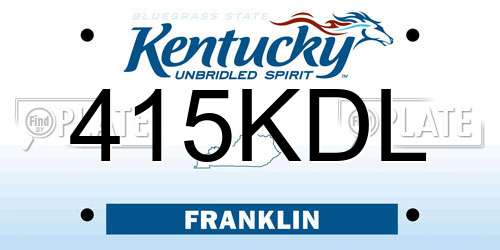 415KDL Kentucky License Plate