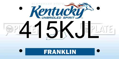 415KJL Kentucky License Plate