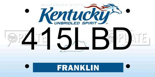 415LBD Kentucky License Plate