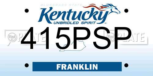 415PSP Kentucky License Plate