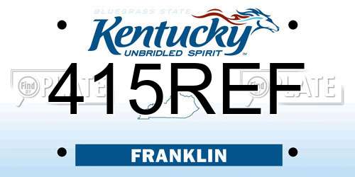 415REF Kentucky License Plate