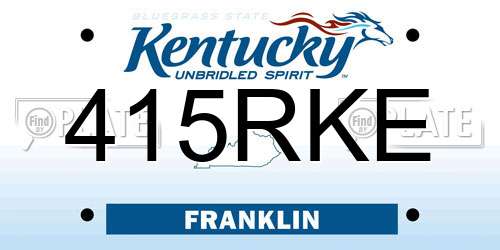 415RKE Kentucky License Plate