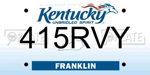 415RVY Kentucky License Plate