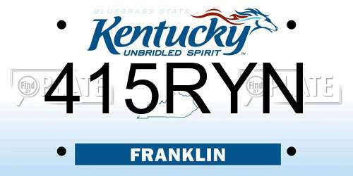 415RYN Kentucky License Plate