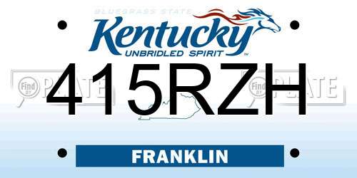 415RZH Kentucky License Plate