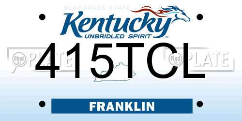 415TCL Kentucky License Plate