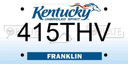 415THV Kentucky License Plate