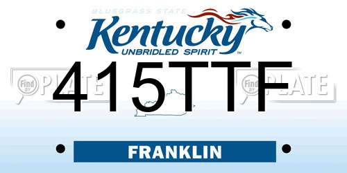 415TTF Kentucky License Plate