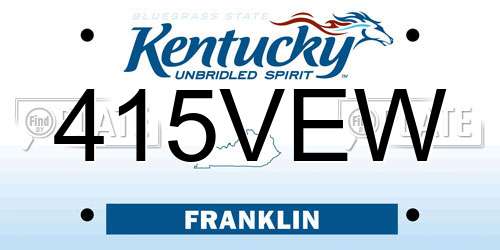 415VEW Kentucky License Plate
