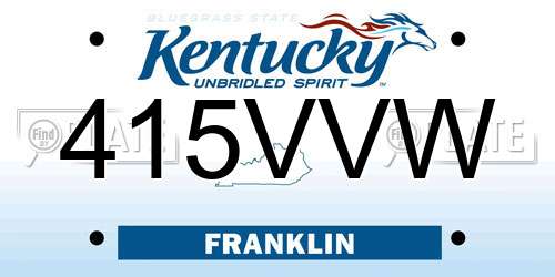 415VVW Kentucky License Plate